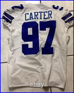 2018, Used In 2020 Cowboys Game Used/Issued Home Jersey (Ron'Dell Carter) No. 97