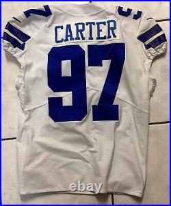 2018, Used In 2020 Cowboys Game Used/Issued Home Jersey (Ron'Dell Carter) No. 97