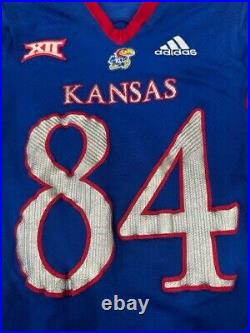 2019-21 Kansas Jayhawks Game Used Issued NCAA ADIDAS Football Jersey Size Large