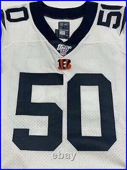 2019 Cincinnati Bengals Game Issued Jordan Evans LONDON GAMES Football Jersey