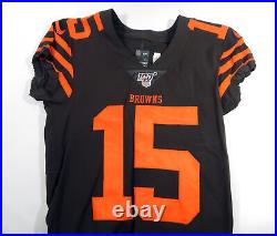 2019 Cleveland Browns #15 Game Issued Brown Jersey Color Rush 100th P NP R