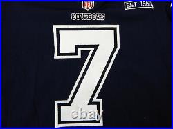 2019 Dallas Cowboys Cooper Rush #7 Game Issued Navy Jersey EST 1960 Patch 528