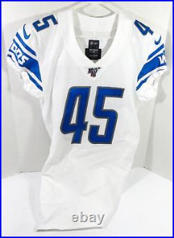 2019 Detroit Lions Charles Washington #45 Game Issued White Jersey 100 Patch
