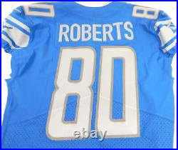2019 Detroit Lions Michael Roberts #80 Game Issued Blue Jersey 44 58
