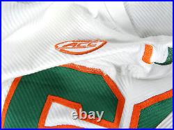 2019 Miami Hurricanes #62 Game Issued Pos Used White Jersey Football NP Rem 0