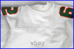 2019 Miami Hurricanes #62 Game Issued Pos Used White Jersey Football NP Rem 0