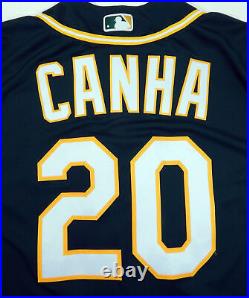 2019 Oakland A's Athletics Mark Canha #20 Game Issued Green Jersey 150 & PS P 93