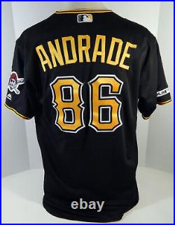 2019 Pittsburgh Pirates Heberto Andrade #86 Game Issued Ps Used Black Jersey 150