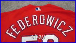 2019 Tim Federowicz Texas Rangers Game Issued Worn MLB Baseball Jersey 100 Patch