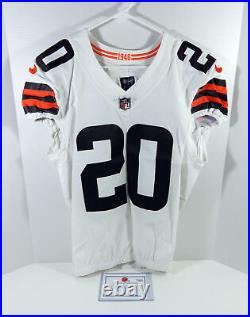 2020 Cleveland Browns Tavierre Thomas #20 Game Issued White Jersey 38 DP23441