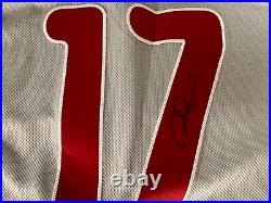 2020 Team Issued Authgraphed Phillies Rhys Hoskins Gray Jersey Brewers