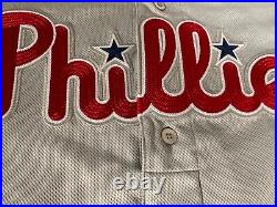 2020 Team Issued Authgraphed Phillies Rhys Hoskins Gray Jersey Brewers