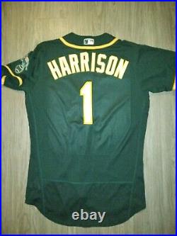 2021 Game Issued Worn Nike Oakland Athletics Josh Harrison Home Jersey Green MLB