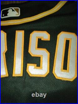 2021 Game Issued Worn Nike Oakland Athletics Josh Harrison Home Jersey Green MLB