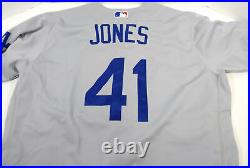 2021 Los Angeles Dodgers Nate Jones #41 Game Issued Ps Used Grey Jersey 2 20 P 2