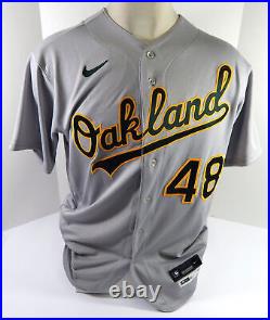 2021 Oakland A's Athletics Crisitian Alvarado #48 Game Issued Grey Jersey 46 D8