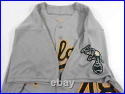 2021 Oakland A's Athletics Crisitian Alvarado #48 Game Issued Grey Jersey 46 D8