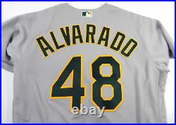 2021 Oakland A's Athletics Crisitian Alvarado #48 Game Issued Grey Jersey 46 D8