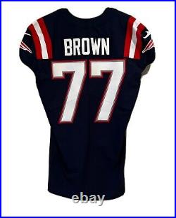 2021 Trent Brown Team Issued Navy New England Patriots Jersey (Used Game Worn)
