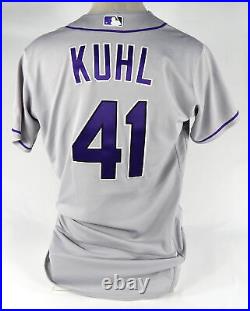 2022 Colorado Rockies Chad Kuhl #41 Game Issued Grey Jersey 44 DP65611