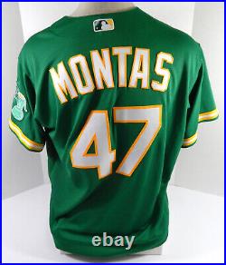 2022 Oakland Athletics Frankie Montas #47 Game Issued Kelly Green Jersey 48 9