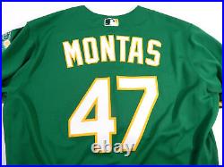 2022 Oakland Athletics Frankie Montas #47 Game Issued Kelly Green Jersey 48 9