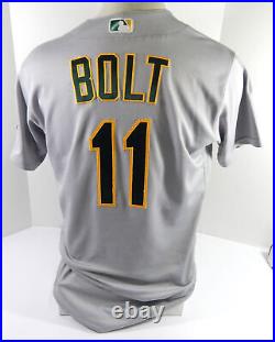 2022 Oakland Athletics Skye Bolt #11 Game Issued Pos Used Grey Jersey 44 DP48562