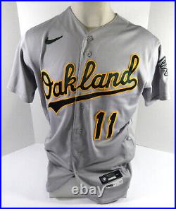 2022 Oakland Athletics Skye Bolt #11 Game Issued Pos Used Grey Jersey 44 DP48562