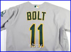 2022 Oakland Athletics Skye Bolt #11 Game Issued Pos Used Grey Jersey 44 DP48562