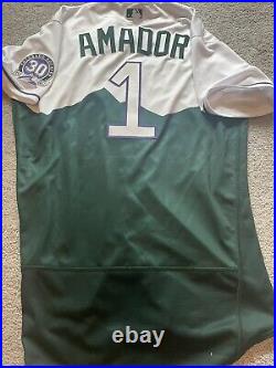 2023 Colorado Rockies Adael Amador Game Issued Green Jersey City Connect 44