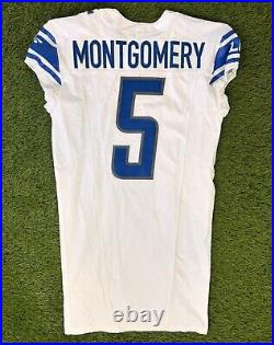 2023 David Montgomery Detroit Lions Team Game Issued Nike FUSE Football Jersey