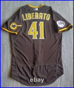 2023 MLB Game Issued Nike San Diego Padres Luis Liberato Brown Jersey Size 44