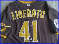 2023 MLB Game Issued Nike San Diego Padres Luis Liberato Brown Jersey Size 44