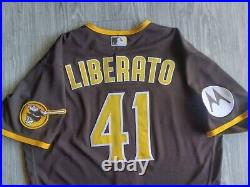 2023 MLB Game Issued Nike San Diego Padres Luis Liberato Brown Jersey Size 44