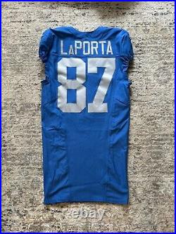 2023 Sam Laporta Detroit Lions Turkey Day Game Issued Jersey Madden Patch