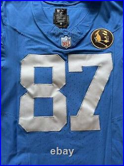 2023 Sam Laporta Detroit Lions Turkey Day Game Issued Jersey Madden Patch