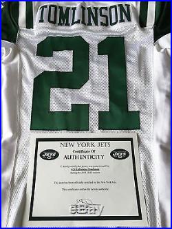 #21 LaDainian Tomlinson Authentic Game Issued Reebok Jersey New York Jets
