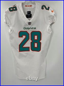#28 BOBBY McCAIN MIAMI DOLPHINS NIKE TEAM ISSUED JERSEY SZ-42 YEAR 2017