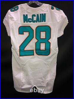 #28 Miami Dolphins Bobby Mccain Team Issued White Nike Game Jersey Sz-42