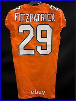 #29 Minkah Fitzpatrick Miami Dolphins Team Issued Orange Color Rush Jersey