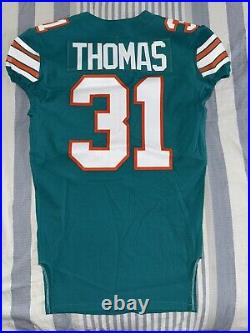 #31 Michael Thomas Mia Dolphins Game Issued Retro Jersey Size 40 Captains Patch