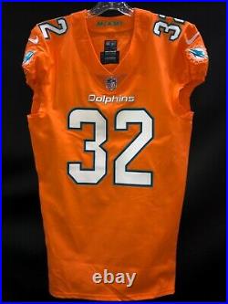#32 Kenyan Drake Miami Dolphins Game Used/team Issued Orange Color Rush Jersey
