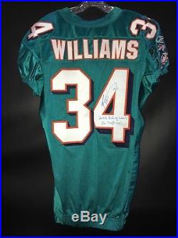 #34 Ricky Williams Miami Dolphins Signed Game Used/issued Reebok Jersey Jsa Coa