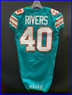 #40 David Rivers Miami Dolphins Game Used/issued Throwback Nike Jersey Sz 38