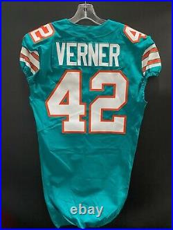 #42 Alterraun Verner Miami Dolphins Game Used/issued Throwback Nike Jersey Sz 40