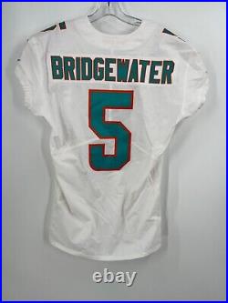#5 Teddy Bridgewater Miami Dolphins Nike Game Used Jersey Sz-46 Year 2018 Q-bk