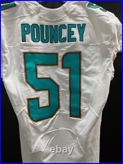 #51 Miami Dolphins Mike Pouncey Game Used/issued White Nike Jersey 2014 Size 46