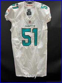 #51 Miami Dolphins Mike Pouncey Game Used/issued White Nike Jersey 2014 Size 46