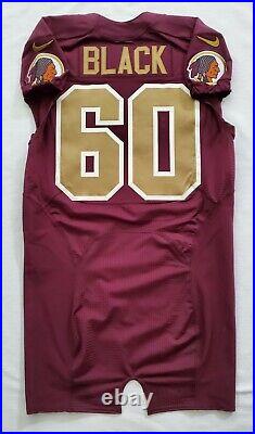 #60 Black of the Washington Redskins NFL Alternate Game Issued Jersey