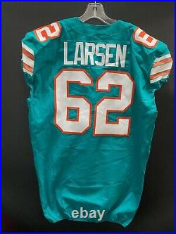 #62 Ted Larsen Miami Dolphins Game Used/issued Throwback Nike Jersey Sz 48